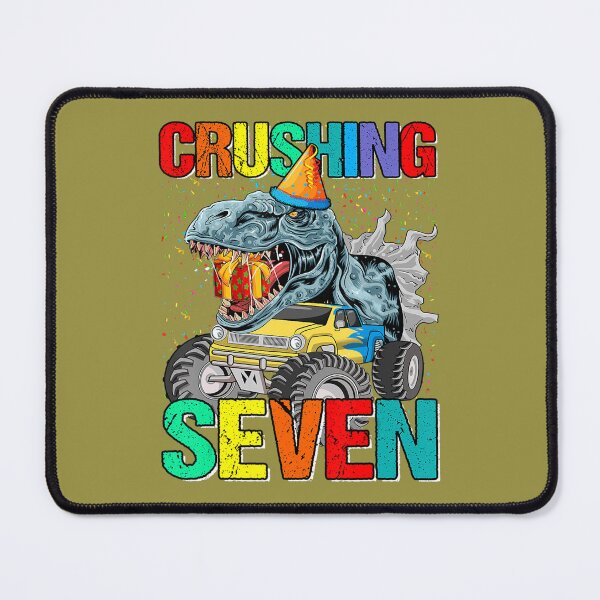 Item preview, Crushing Seven Birthday Monster Truck Dinosaur 	 	 designed and sold by wrgbxketek55.