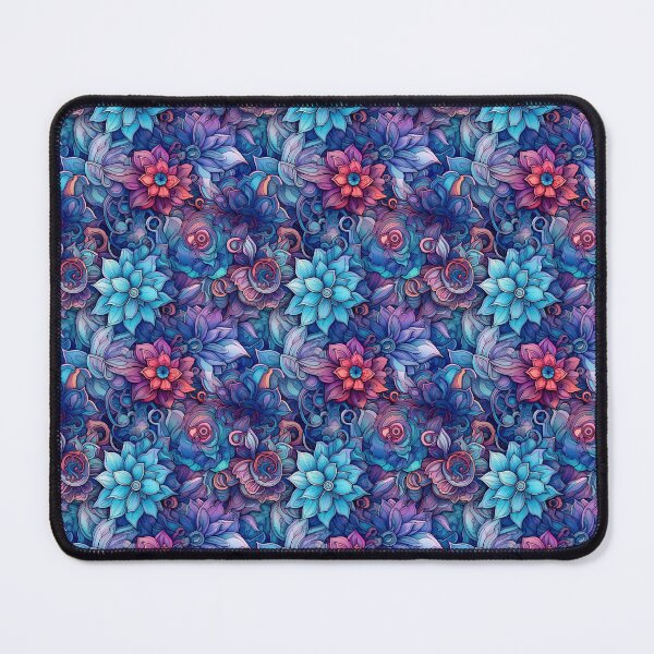 Item preview, Blue pink Flower motif designed and sold by ChromiaTechArt.