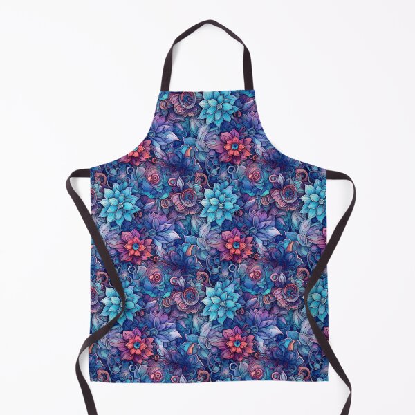 Item preview, Blue pink Flower motif designed and sold by ChromiaTechArt.