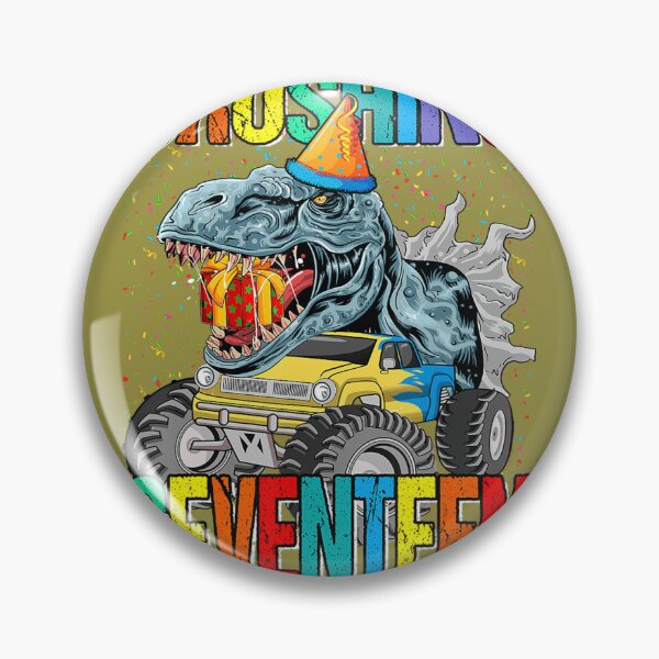 Item preview, Crushing Seventeen Birthday Monster Truck Dinosaur 	 	 designed and sold by wrgbxketek55.