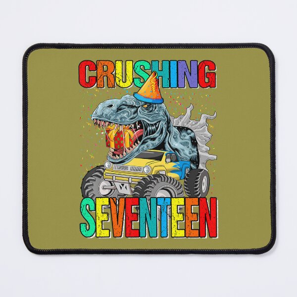 Item preview, Crushing Seventeen Birthday Monster Truck Dinosaur 	 	 designed and sold by wrgbxketek55.