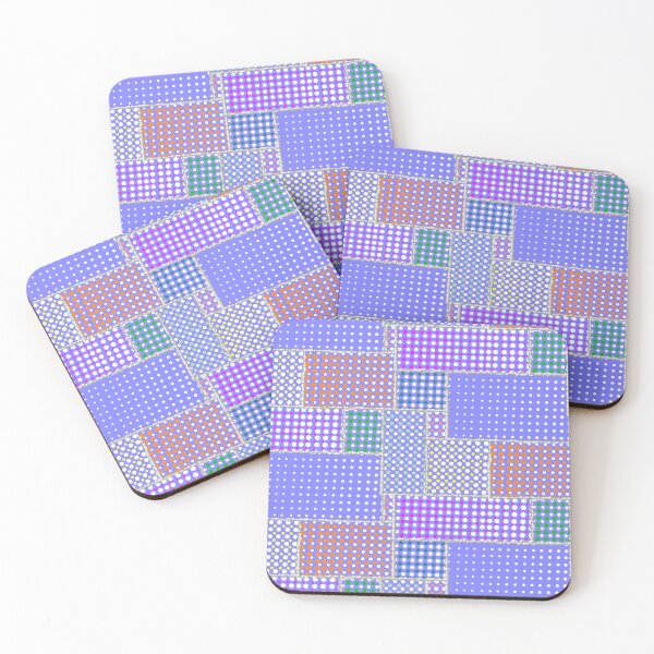 Item preview, Half-tone Dotted Patchwork Blue Violet Half-Drop Repeat 5748 designed and sold by Art in My Loft.