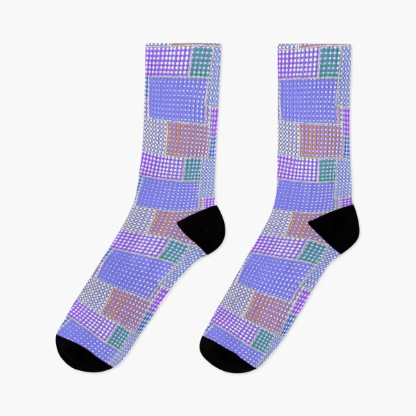 Item preview, Half-tone Dotted Patchwork Blue Violet Half-Drop Repeat 5748 designed and sold by Art in My Loft.