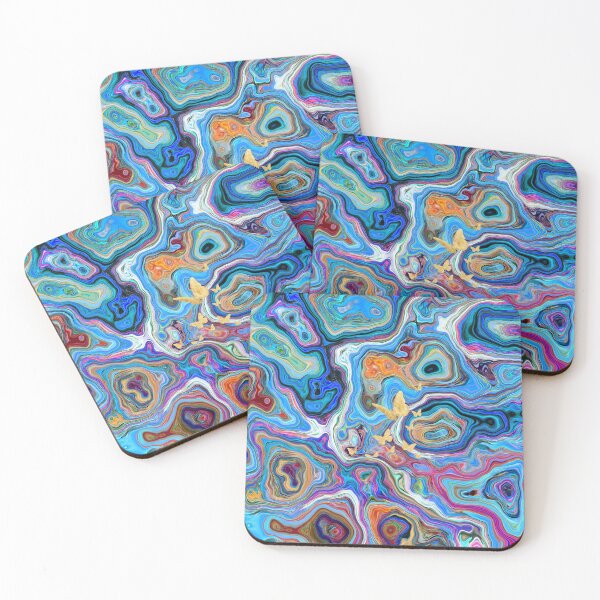 Item preview, Blue Marble Effect with Gold Butterflies designed and sold by PodXDesigns.