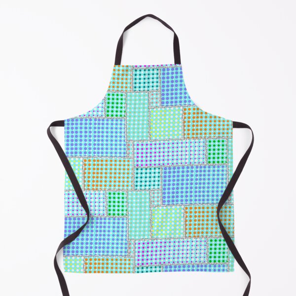 Item preview, Half-tone Dotted Patchwork Cyan Half-Drop Repeat 5748 designed and sold by Art in My Loft.
