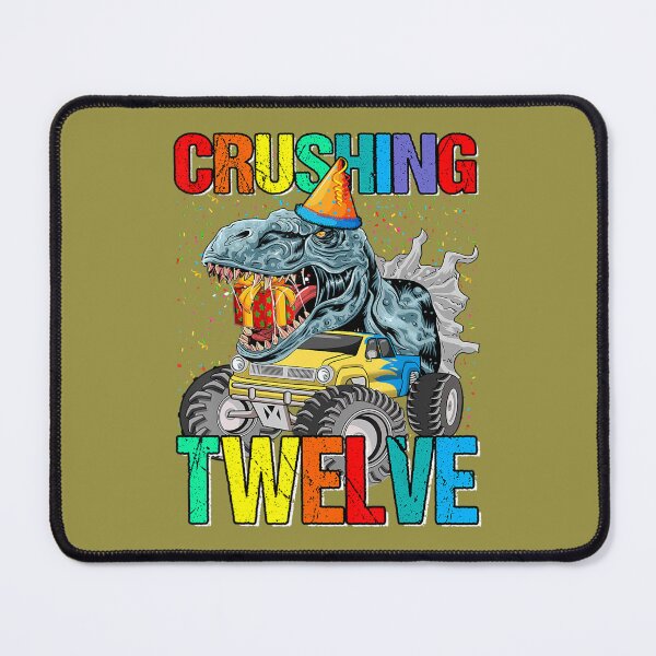 Item preview, Crushing Twelve Birthday Monster Truck Dinosaur designed and sold by wrgbxketek55.
