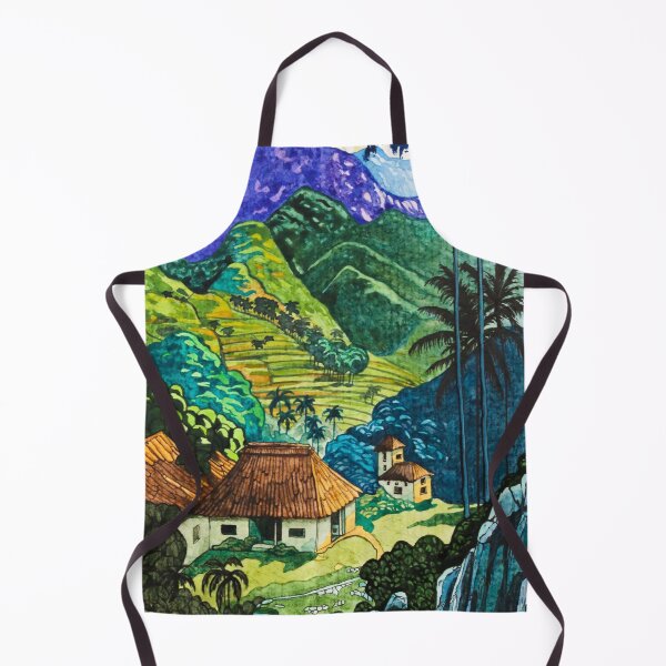Item preview, Tropical valley - Watercolour Illustration - South American highland landscape, Naturalistic mountain scene designed and sold by Alika's Garden.