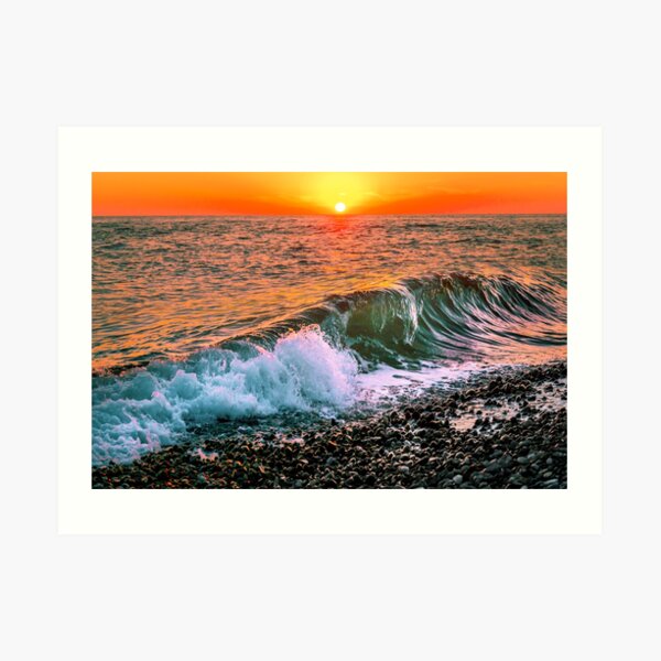 Sunset splash Art Print