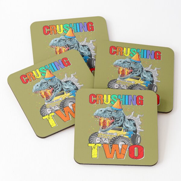 Item preview, Crushing Two Birthday Monster Truck Dinosaur 	 	 designed and sold by wrgbxketek55.