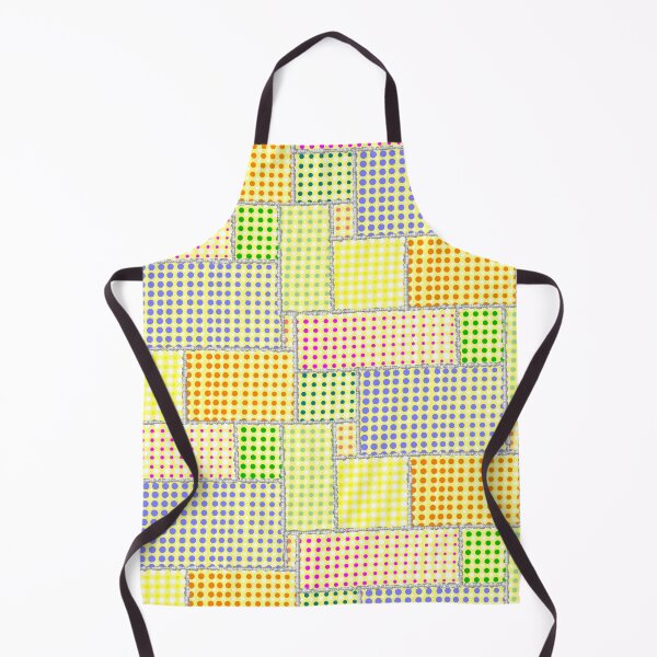 Item preview, Half-tone Dotted Patchwork Yellow Half-Drop Repeat 5748 designed and sold by Art in My Loft.