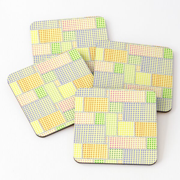 Item preview, Half-tone Dotted Patchwork Yellow Half-Drop Repeat 5748 designed and sold by Art in My Loft.