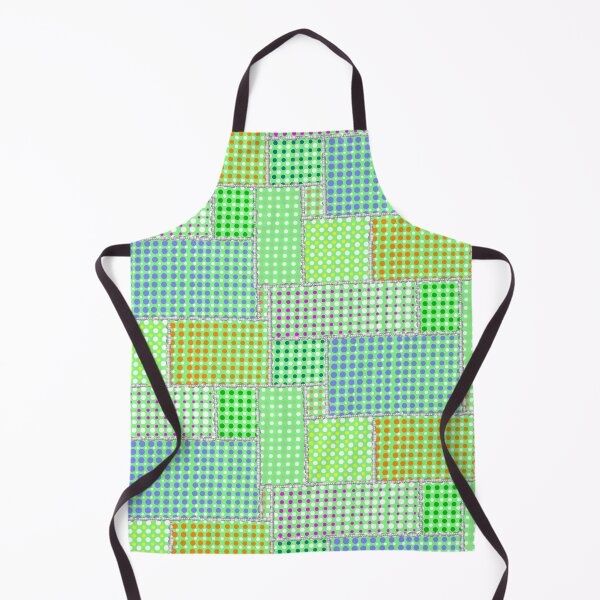 Item preview, Half-tone Dotted Patchwork Green Half-Drop Repeat 5748 designed and sold by Art in My Loft.