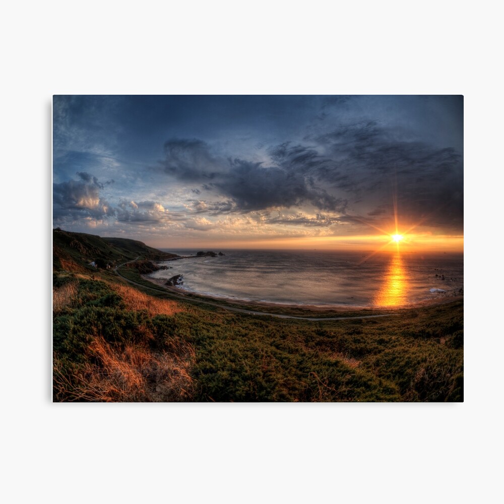 Sunset over Clonque Bay on Alderney Canvas Print
