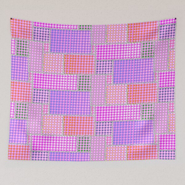Item preview, Half-tone Dotted Patchwork Pink Half-Drop Repeat 5748 designed and sold by Art in My Loft.