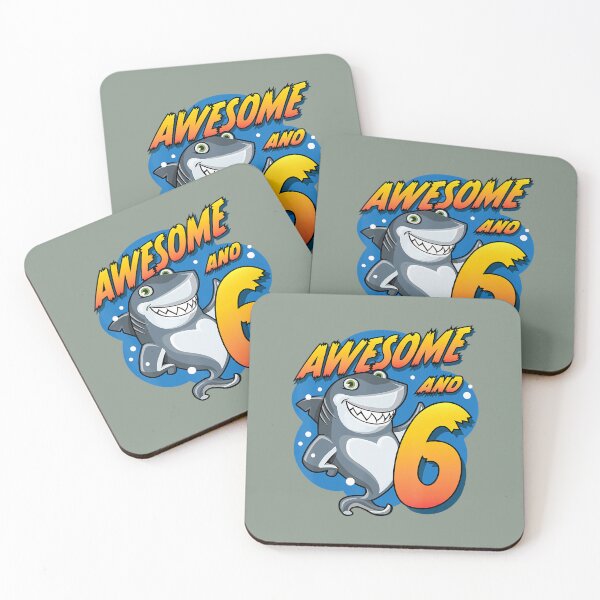 Item preview, Awesome And 6 Shark Six Year Old 	 Shark Birthday Party 		 designed and sold by cojviihde82.