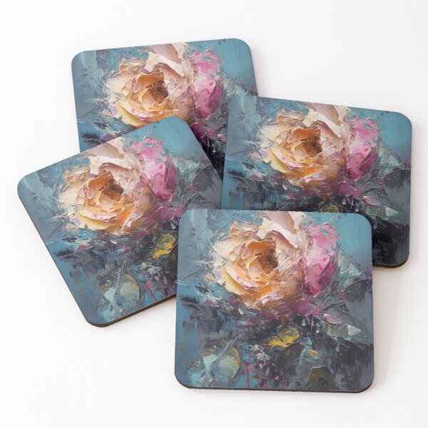 Item preview, Impasto Rose - 3D textured painting 2 designed and sold by Red Witch Art.