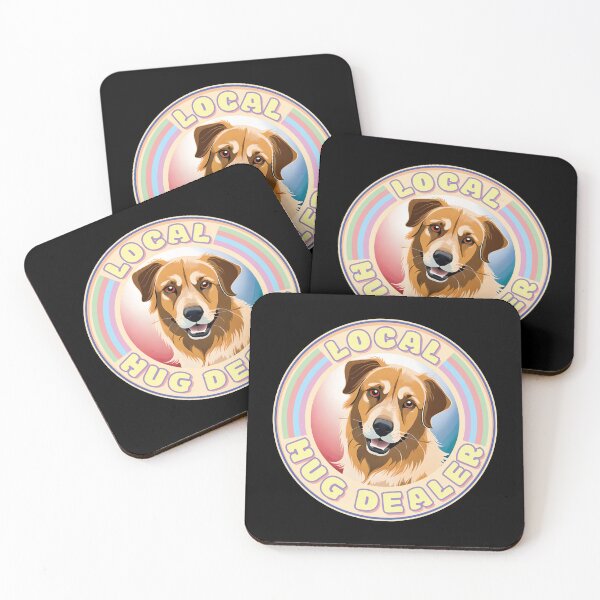 Item preview, Local Hug Dealer - Cute Golden Retriever Pastel Colors Circular Logo for Dog Lovers Ver2 designed and sold by thecatcouch.