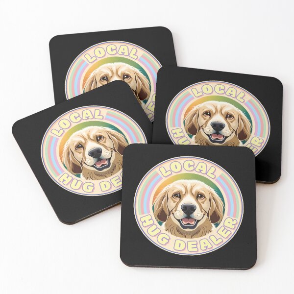 Item preview, Local Hug Dealer - Cute Golden Retriever Pastel Colors Circular Logo for Dog Lovers Ver3 designed and sold by thecatcouch.