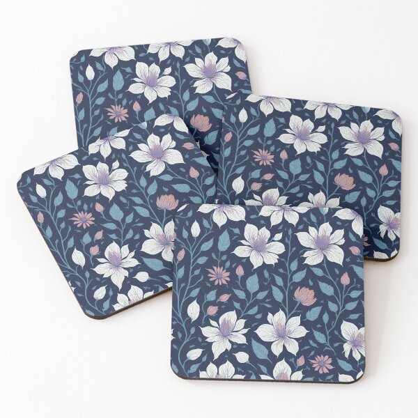 Item preview, Flower pattern on dark background designed and sold by DreamscapePixel.