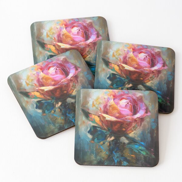 Item preview, Impasto Rose - 3D textured painting 3 designed and sold by Red Witch Art.