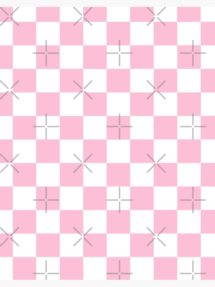 Aesthetic Simple Modern Pink Checkered Design Art Board Print for