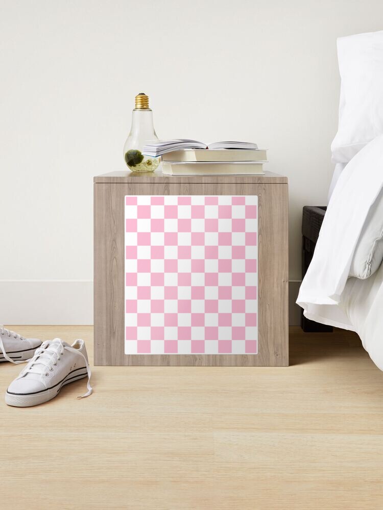 Aesthetic Simple Modern Pink Checkered Design Art Board Print for