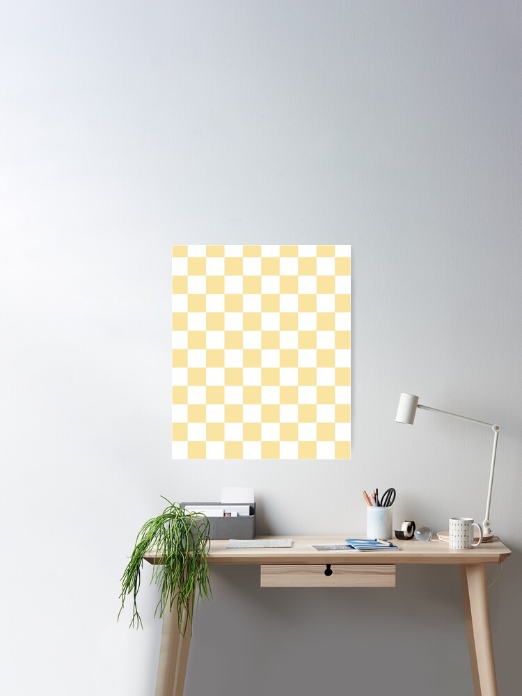 Aesthetic Simple Modern Yellow Checkered Design | Poster