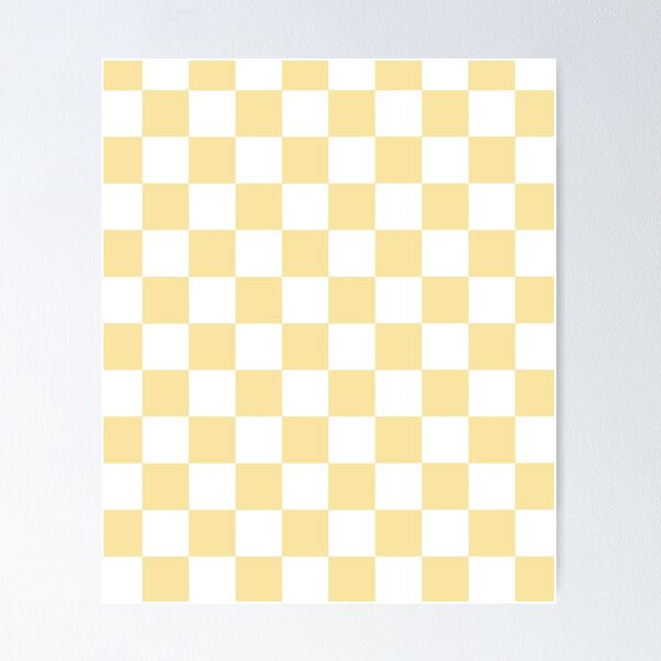 Aesthetic Simple Modern Yellow Checkered Design | Poster