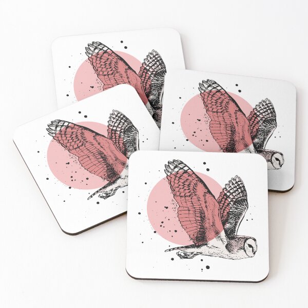 Item preview, Barn owl and Pink Moon designed and sold by kataszep.