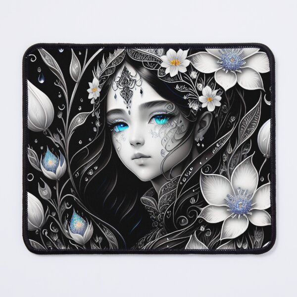 Item preview, Black and White Floral Maiden designed and sold by KirstenStar.