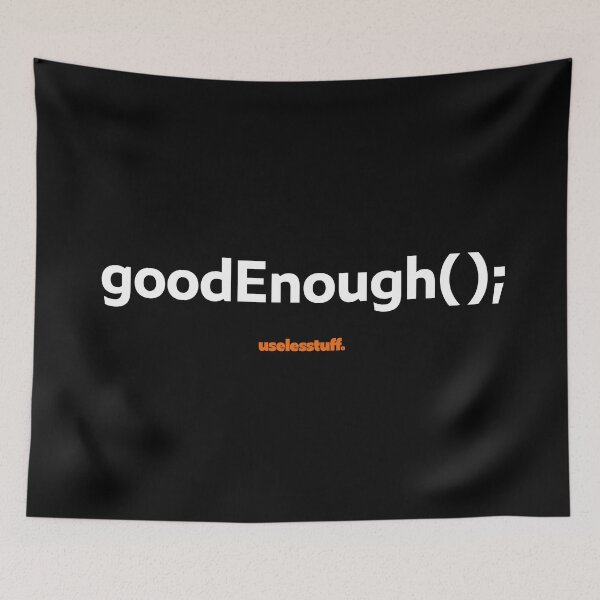 Item preview, 16227-02-BDK – Good Enough – Coder (White) designed and sold by Uselesstuff.