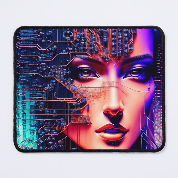 Item preview, Woman face integrated into a circuit board designed and sold by M-Y-A-R-T-.