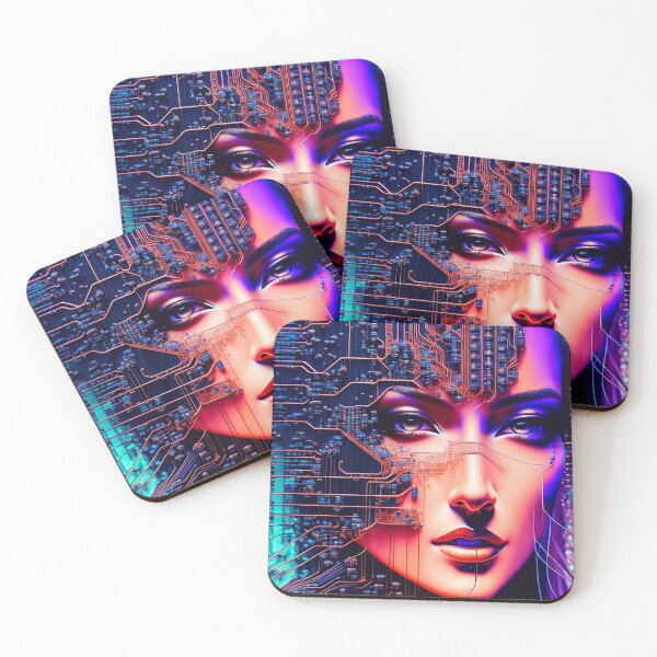 Item preview, Woman face integrated into a circuit board designed and sold by M-Y-A-R-T-.