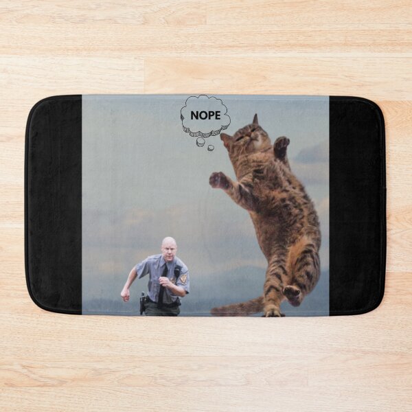Item preview, Funny Meme with Cat Thats Cute Being Chased By Cop Running After Cat Funny Meme For Cat Lover for him or her shirt to laugh with funny memes designed and sold by NewOtaku64.