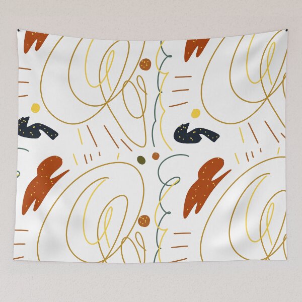 Item preview, Scribble stroke red blue yellow seamless pattern designed and sold by Yana Mustafina | Boho Soulful Designs.