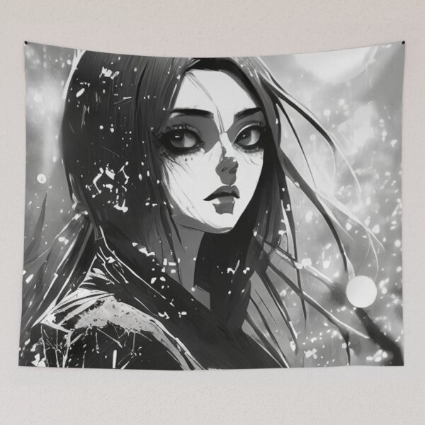 Item preview, Ink and Emotion: Evocative Black and White Anime Girl Artwork Gothic Goth Emotional designed and sold by shypixels.