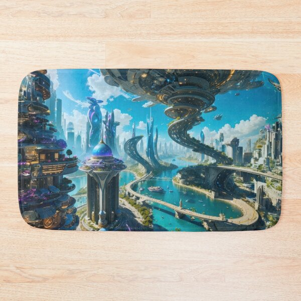 Item preview, Futuristic Cityscape Video Game Metropolis - Fantasy designed and sold by Just Art's Creations colinw2292@gmail.com.