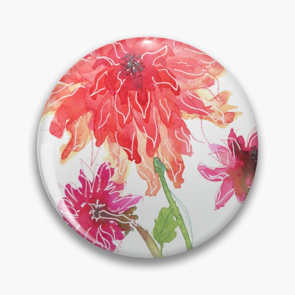 Item preview, Dahlia line and wash watercolor painting designed and sold by AnissaF.