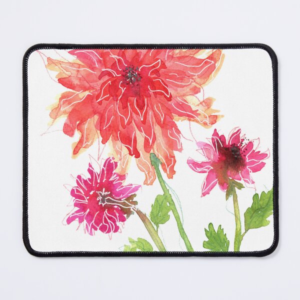 Item preview, Dahlia line and wash watercolor painting designed and sold by AnissaF.