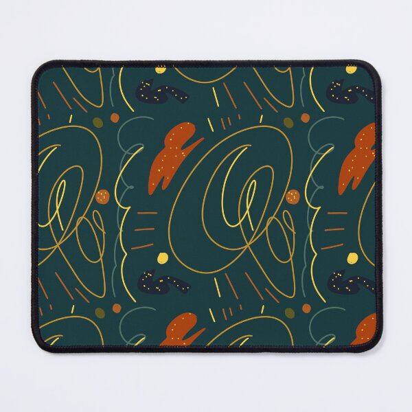 Item preview, Scribble stroke red yellow seamless blue pattern designed and sold by Yana Mustafina | Boho Soulful Designs.