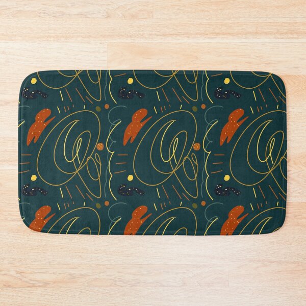 Item preview, Scribble stroke red yellow seamless blue pattern designed and sold by Yana Mustafina | Boho Soulful Designs.
