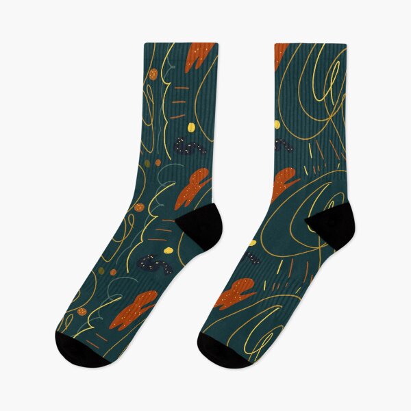 Item preview, Scribble stroke red yellow seamless blue pattern designed and sold by Yana Mustafina | Boho Soulful Designs.