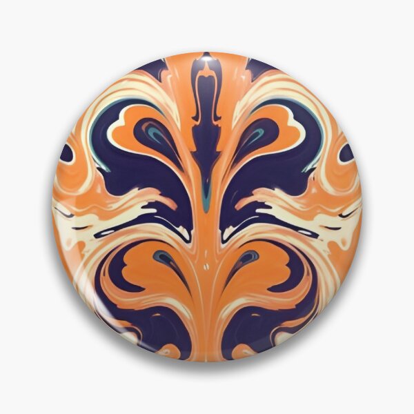 Artikelvorschau, Sports Colors Inspired Colors, Ebru Inspired, Navy Blue and Orange entworfen und verkauft von MiracleROLArt.
