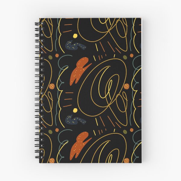 Item preview, Scribble stroke red yellow seamless black pattern designed and sold by Yana Mustafina | Boho Soulful Designs.