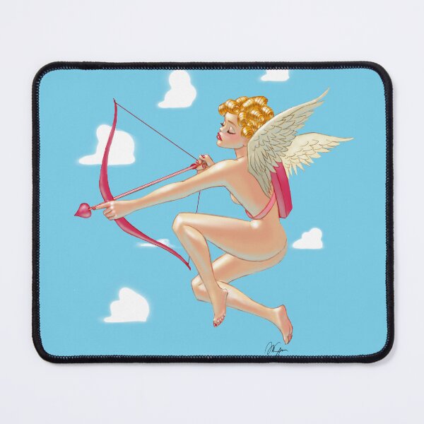 Item preview, Pinup, Cupid Draws Her Bow and Arrow on Valentine's Day designed and sold by badjoojoo.