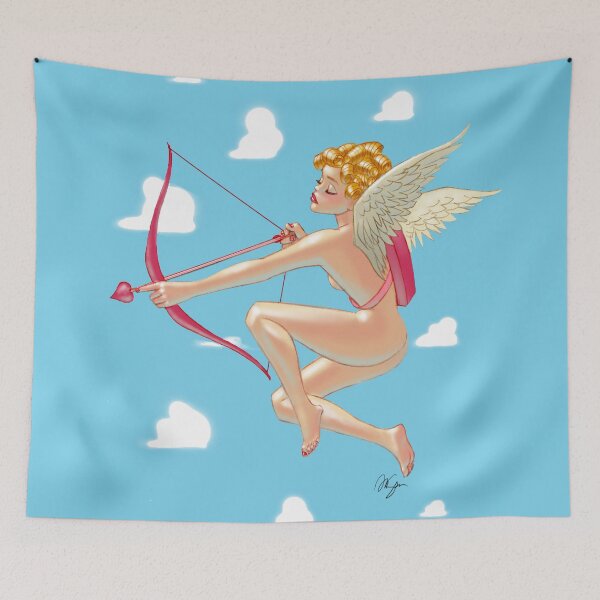 Item preview, Pinup, Cupid Draws Her Bow and Arrow on Valentine's Day designed and sold by badjoojoo.