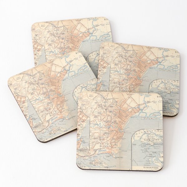 Item preview, Vintage Map of Singapore (1914) designed and sold by BravuraMedia.