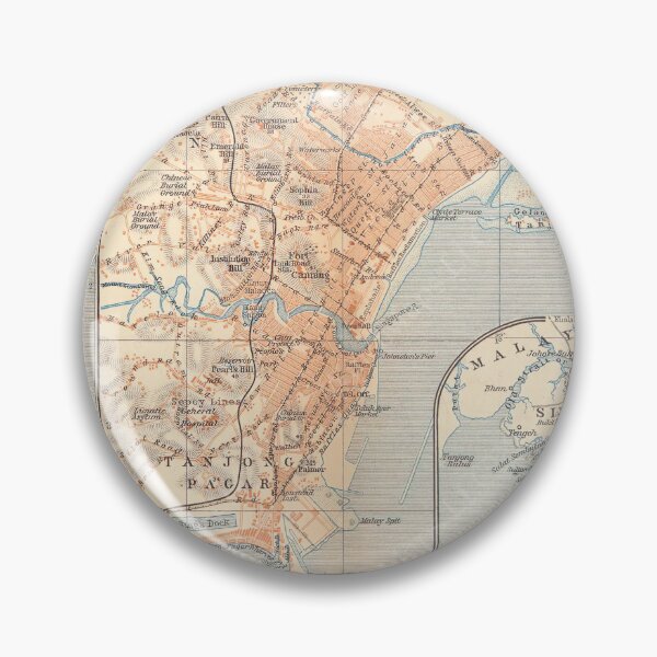 Item preview, Vintage Map of Singapore (1914) designed and sold by BravuraMedia.