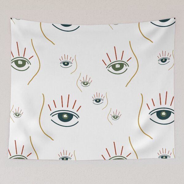 Item preview, Eye abstract simple cute colored seamless pattern designed and sold by Yana Mustafina | Boho Soulful Designs.
