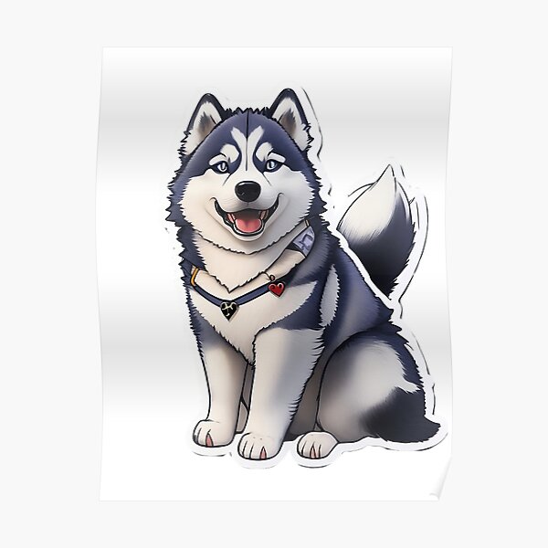 Stickers Cute Anime Face Husky Puppies Stock Vector (Royalty Free)  1753142225 | Shutterstock